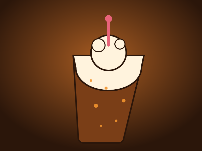 Close-up of a giant frosted root beer float
